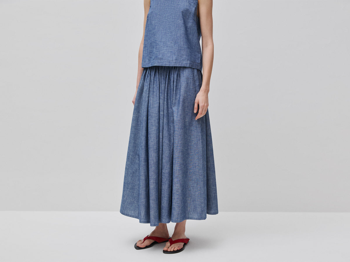 Saia midi em chambray - ucb_image_F