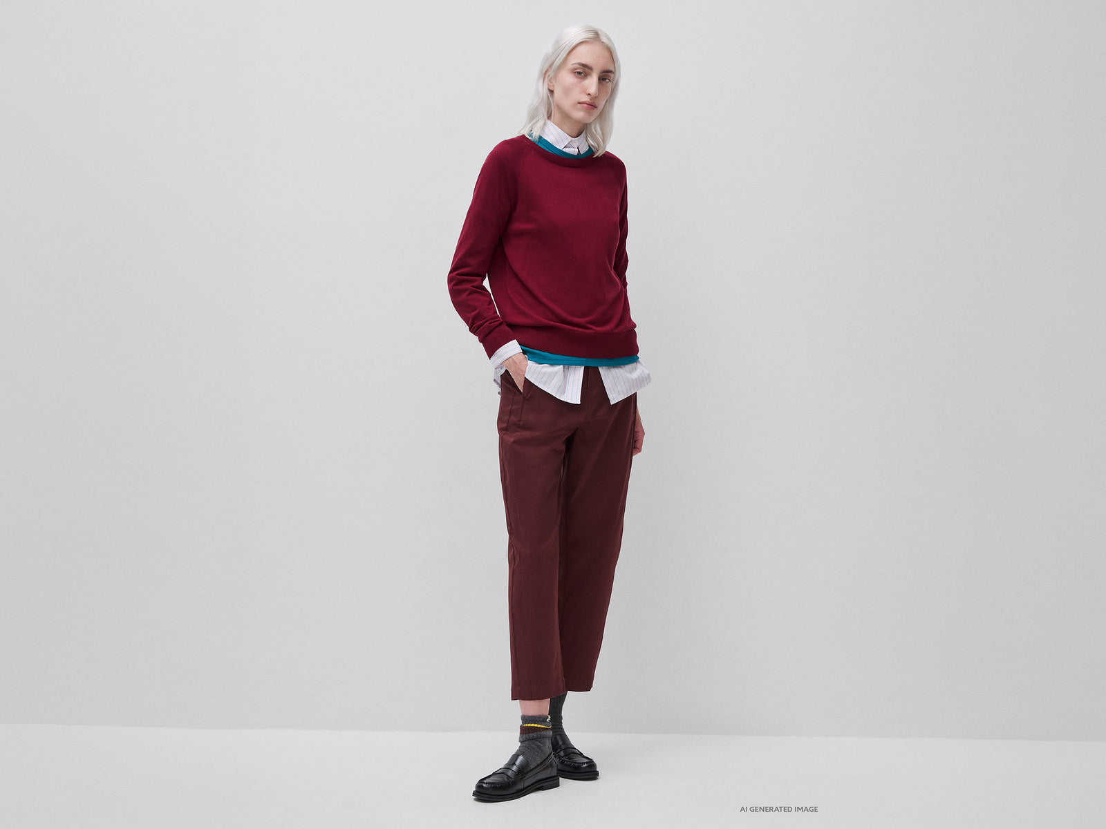 Crew neck sweater in silk blend