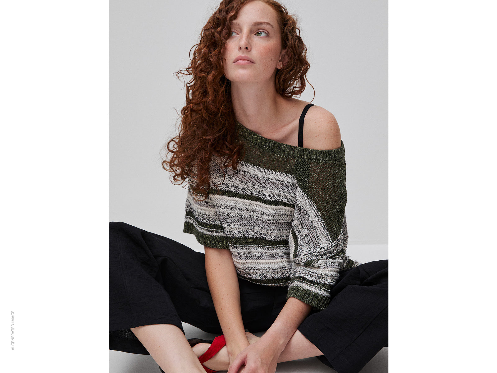 Striped cropped sweater