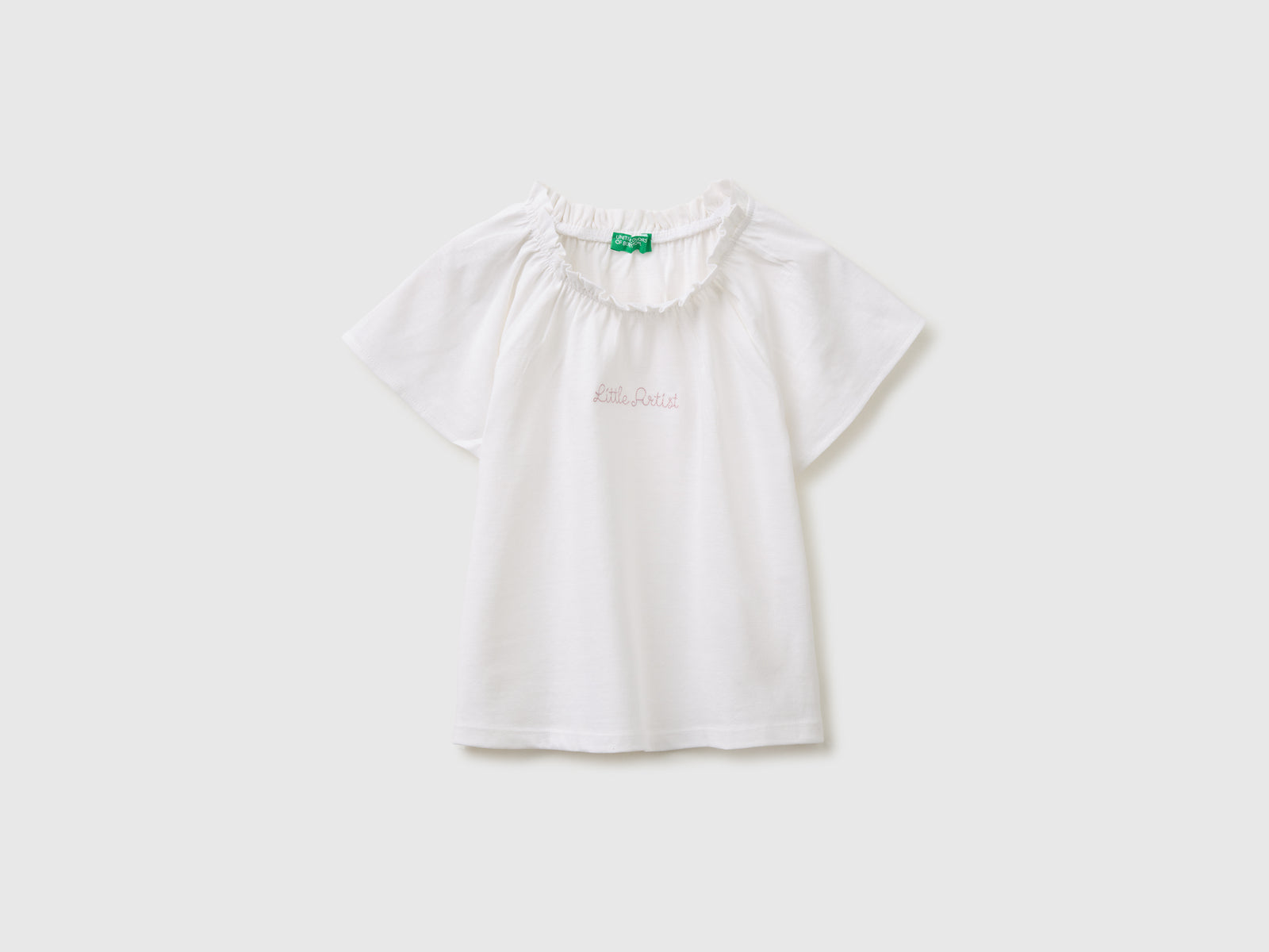 Linen blend ruffle neck T-shirt - ucb_image_FS