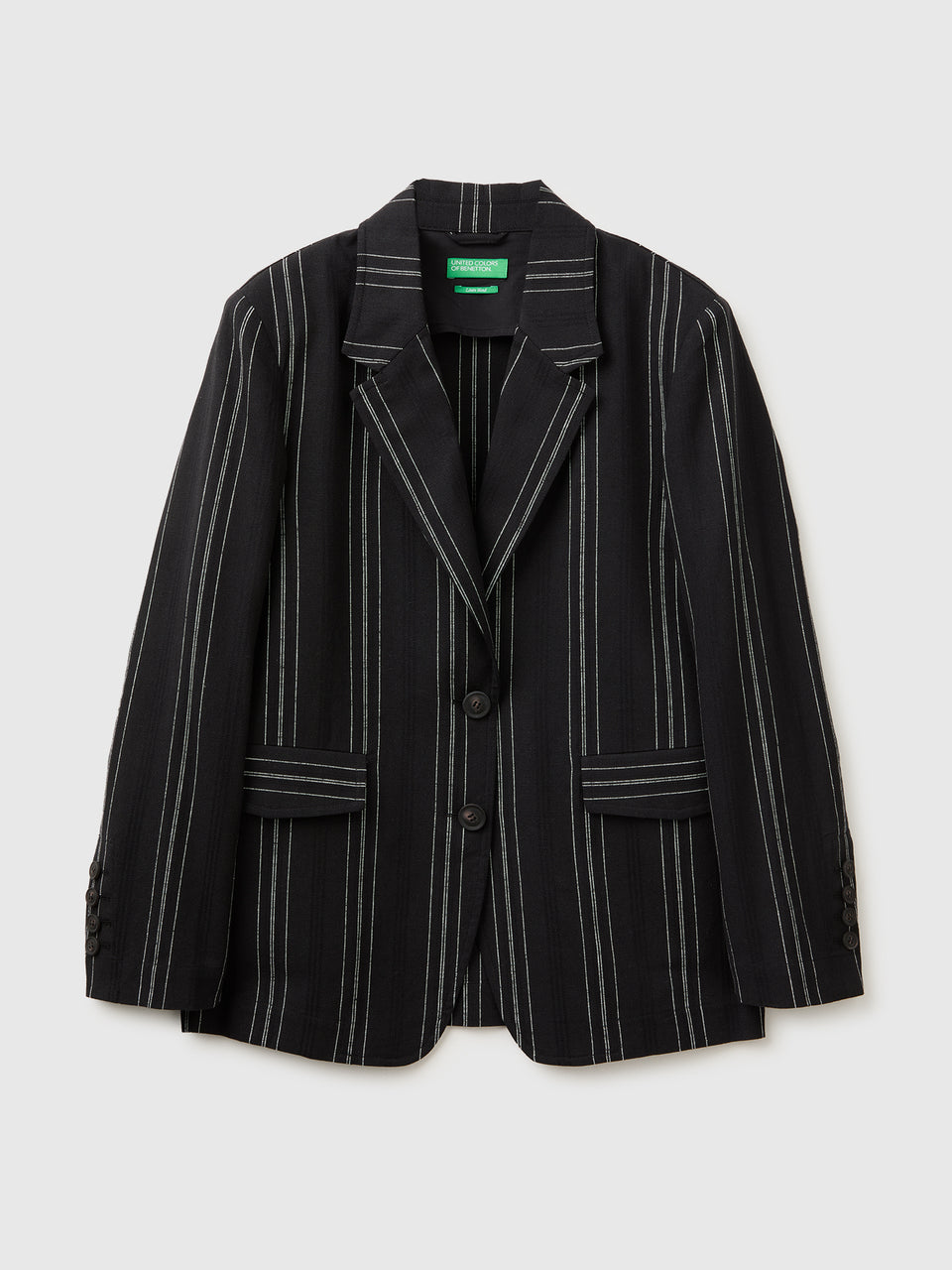 Blazer às riscas em mistura de linho - ucb_image_FS