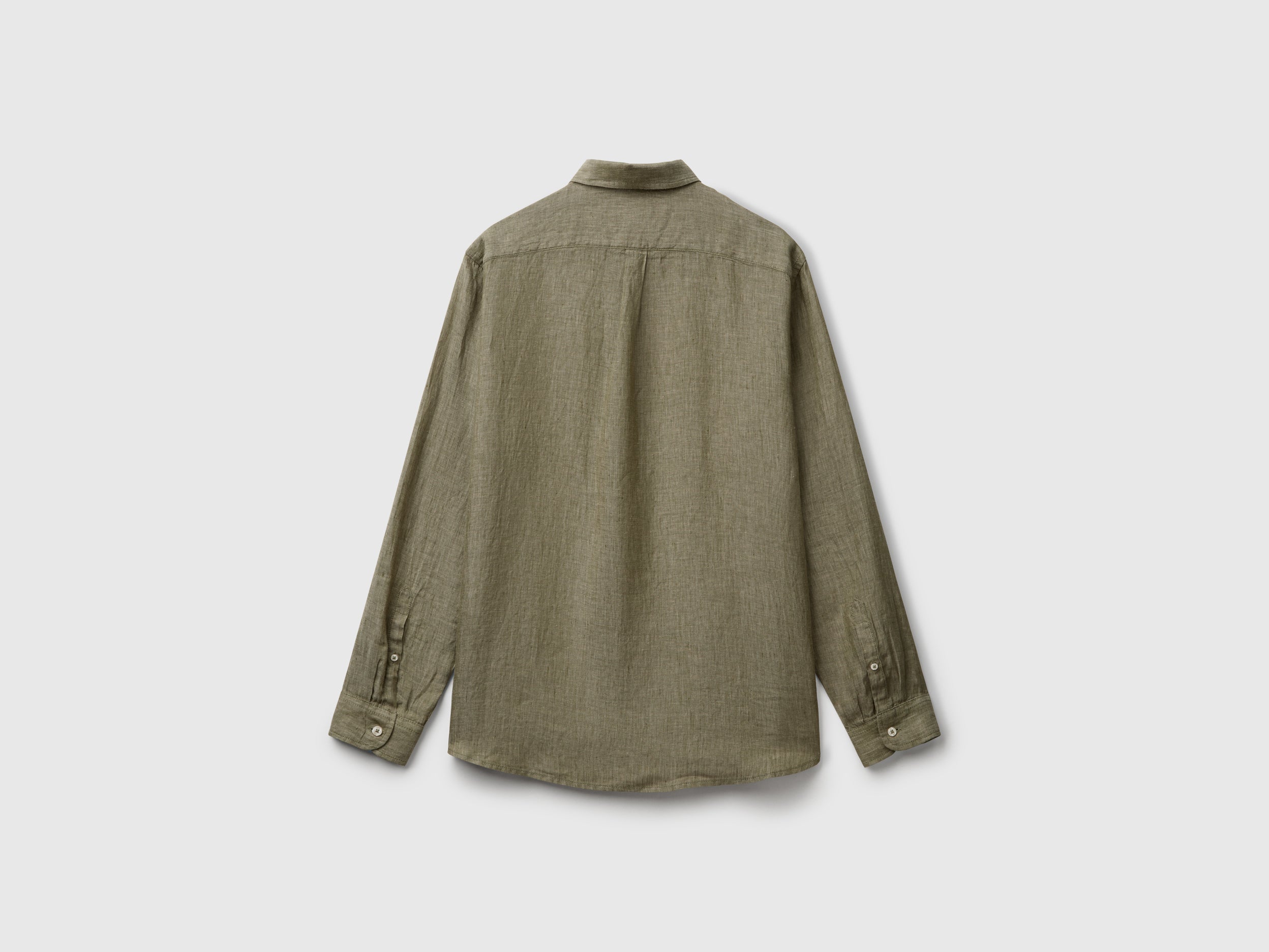 Military green shirt in pure linen - ucb_image_BS