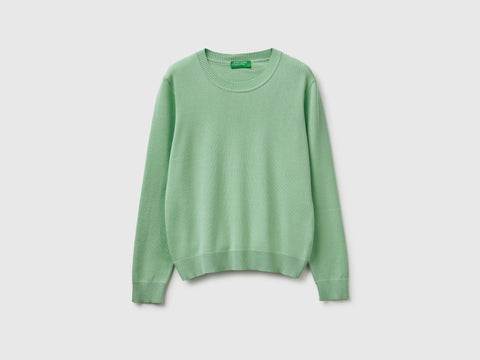 Sage green sweater in cotton tricot - ucb_image_FS