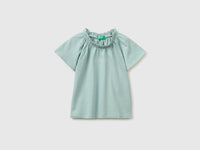 Linen blend ruffle neck T-shirt - ucb_image_FS
