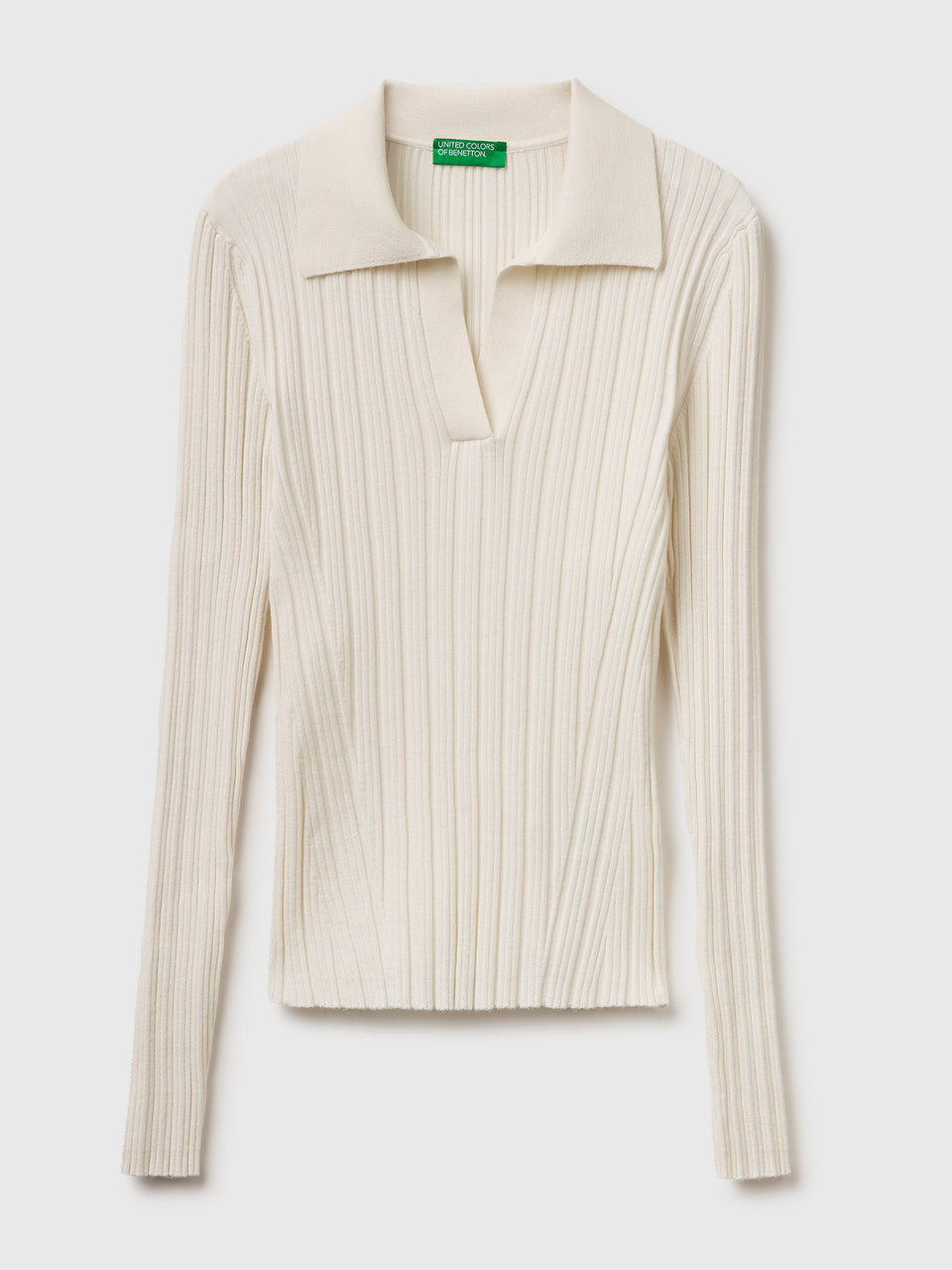 Ribbed sweater with polo collar - ucb_image_FS