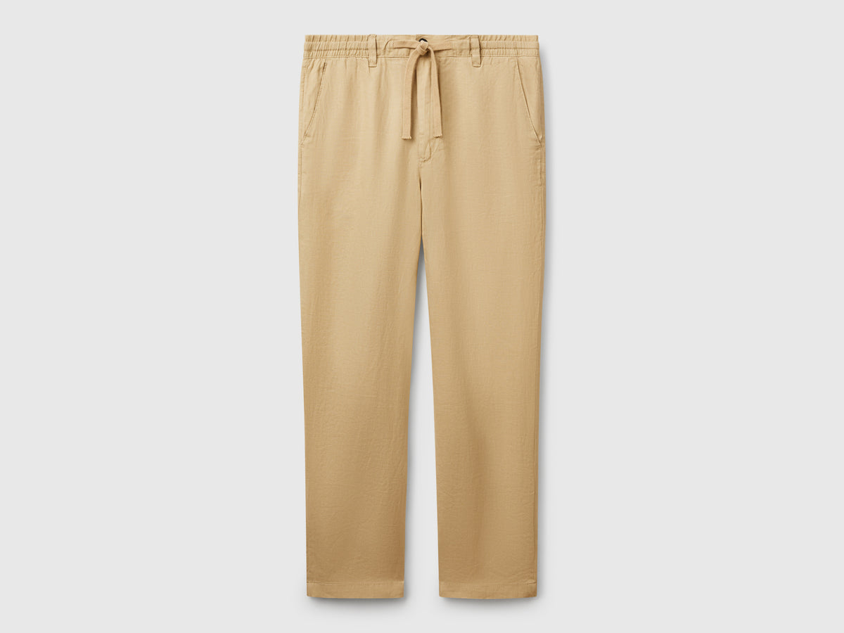 Trousers in pure linen with drawstring - ucb_image_FS