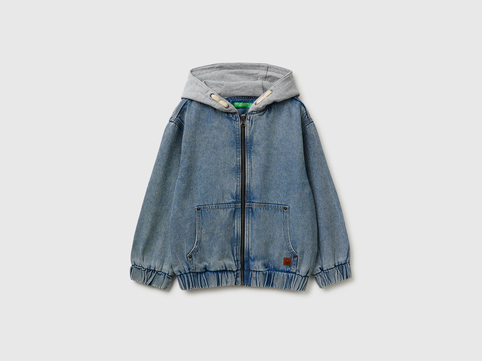 Denim bomber jacket with fleece hood - ucb_image_FS