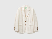 Striped linen blend blazer - ucb_image_FS