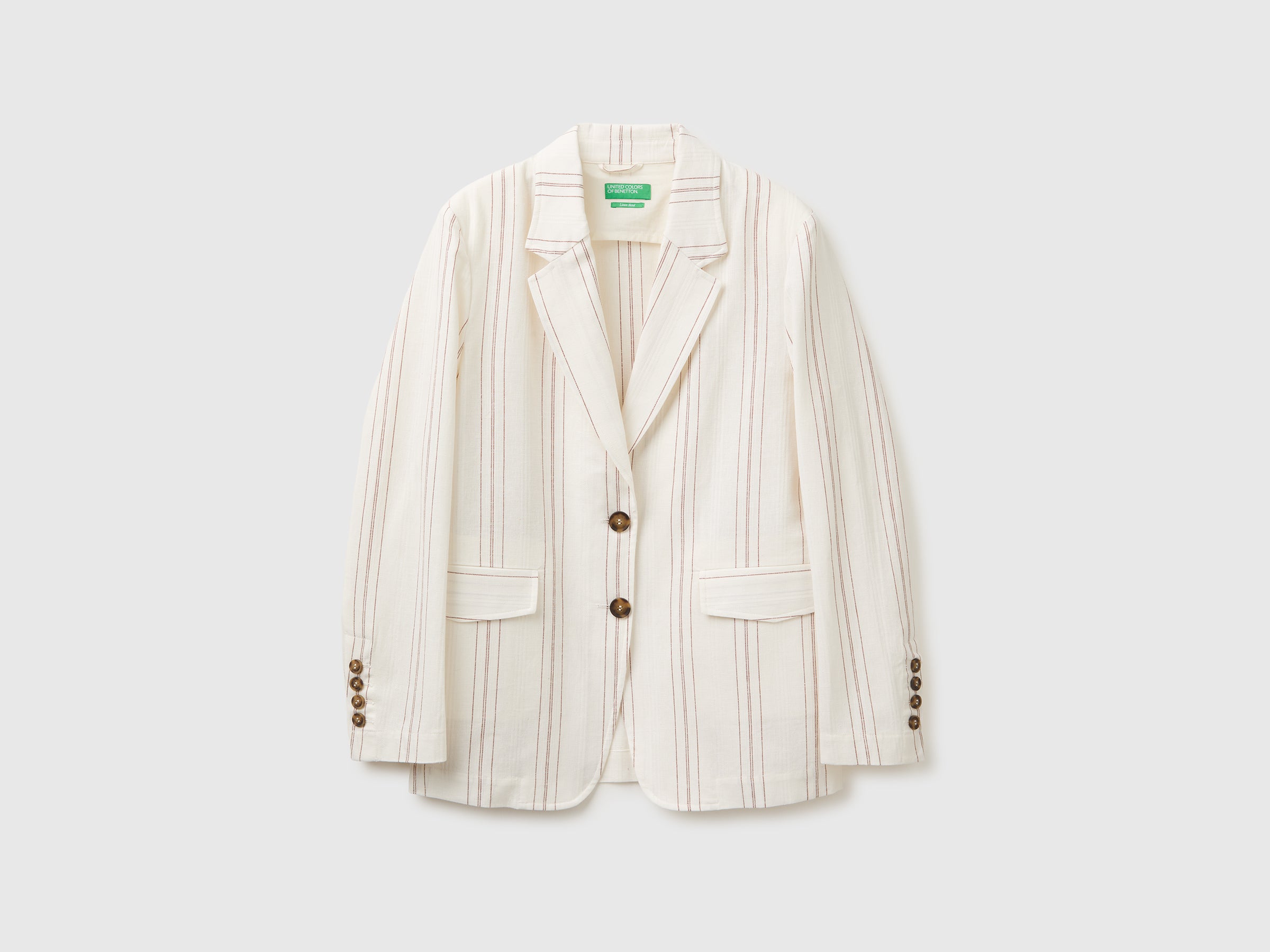 Striped linen blend blazer - ucb_image_FS