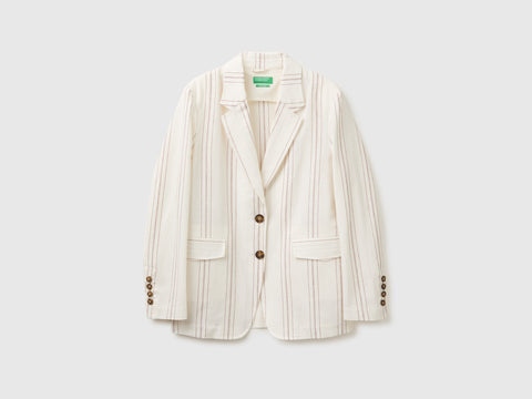 Striped linen blend blazer - ucb_image_FS