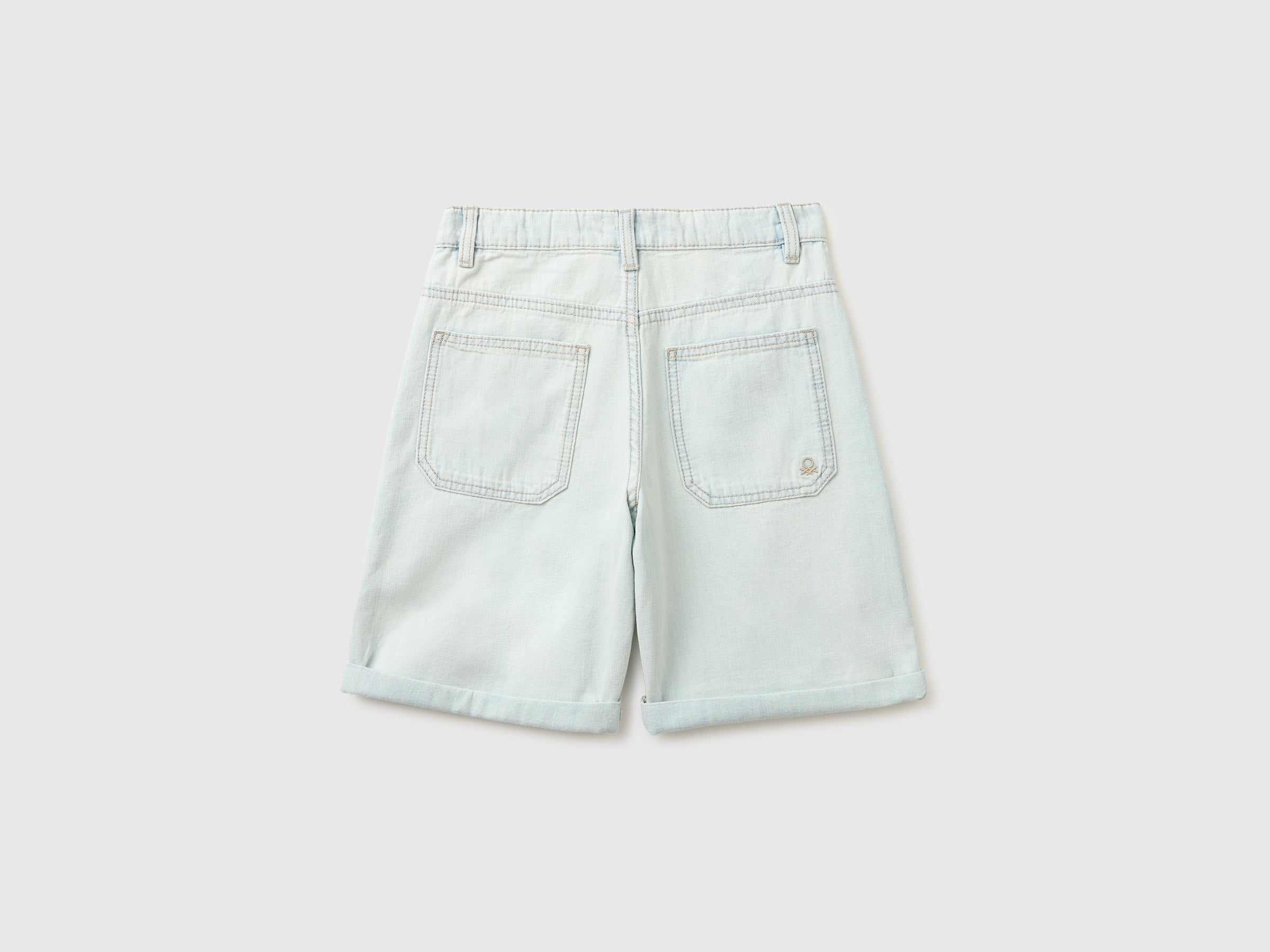 Denim Bermuda shorts with cuffs - ucb_image_BS