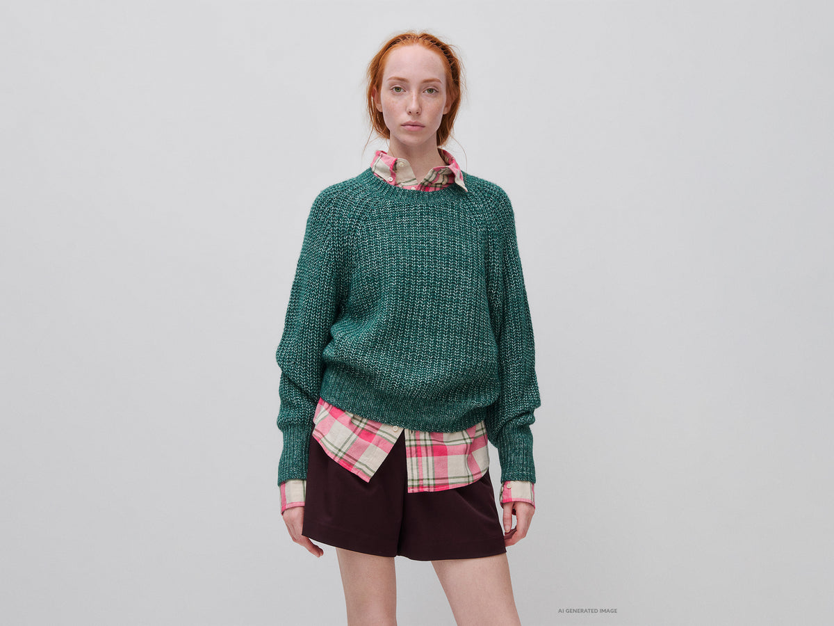 Camisola mélange em mistura de algodão e lã - ucb_image_F