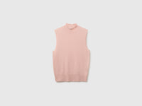 Camisola de gola alta sem mangas em mistura de lã ultraligeira - ucb_image_FS