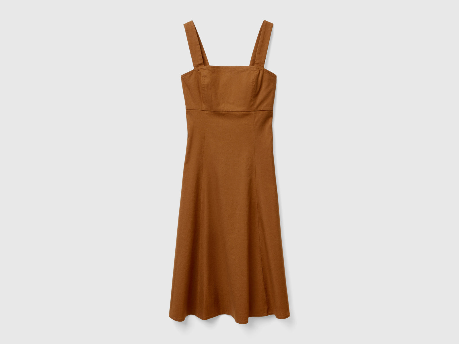 Vestido decote quadrado em mistura de linho - ucb_image_FS