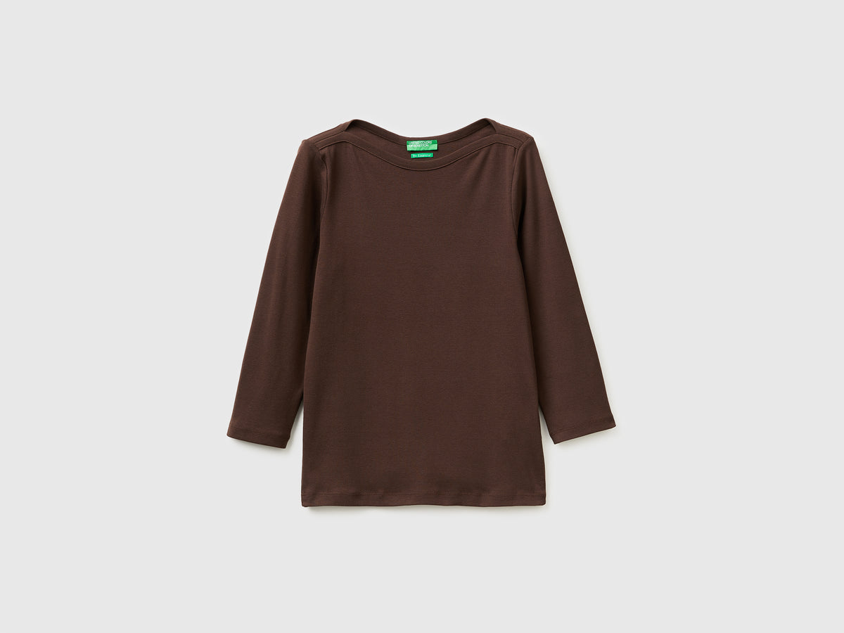 Slim fit t-shirt with boat neck - ucb_image_FS