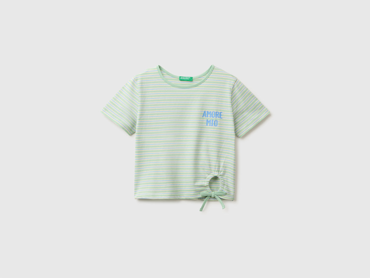 T-shirt às riscas com texto - ucb_image_FS