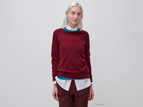 Camisola de gola redonda em mistura de seda - ucb_image_F