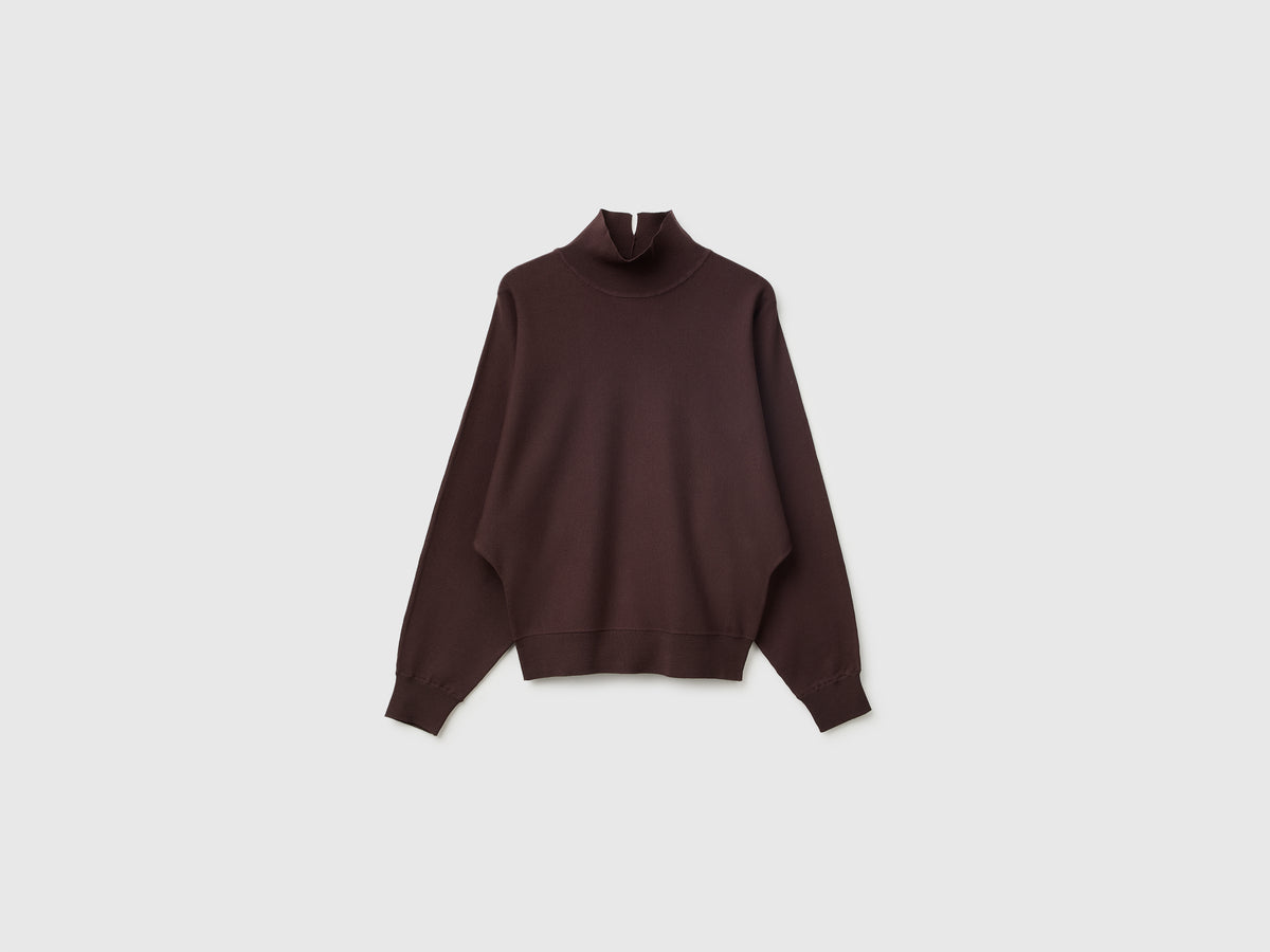 Camisola de gola alta com manga em forma de asa de morcego - ucb_image_FS