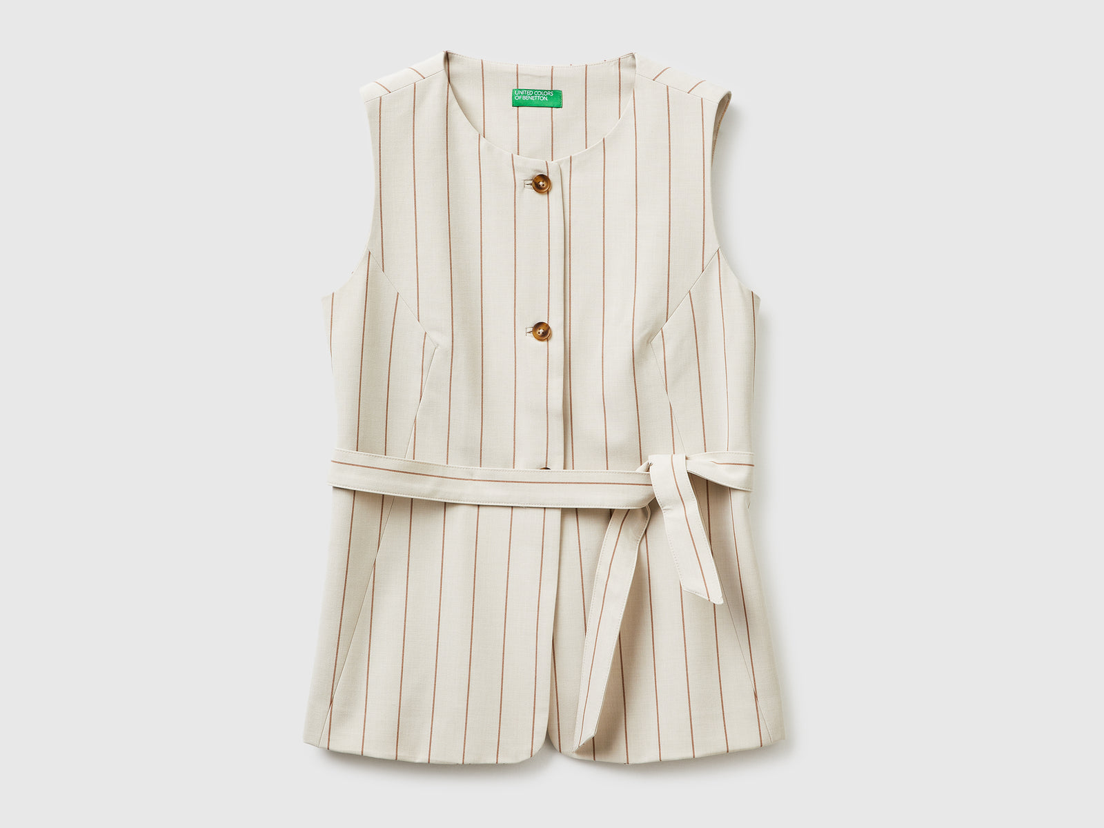 Long pinstriped waistcoat with belt - ucb_image_FS