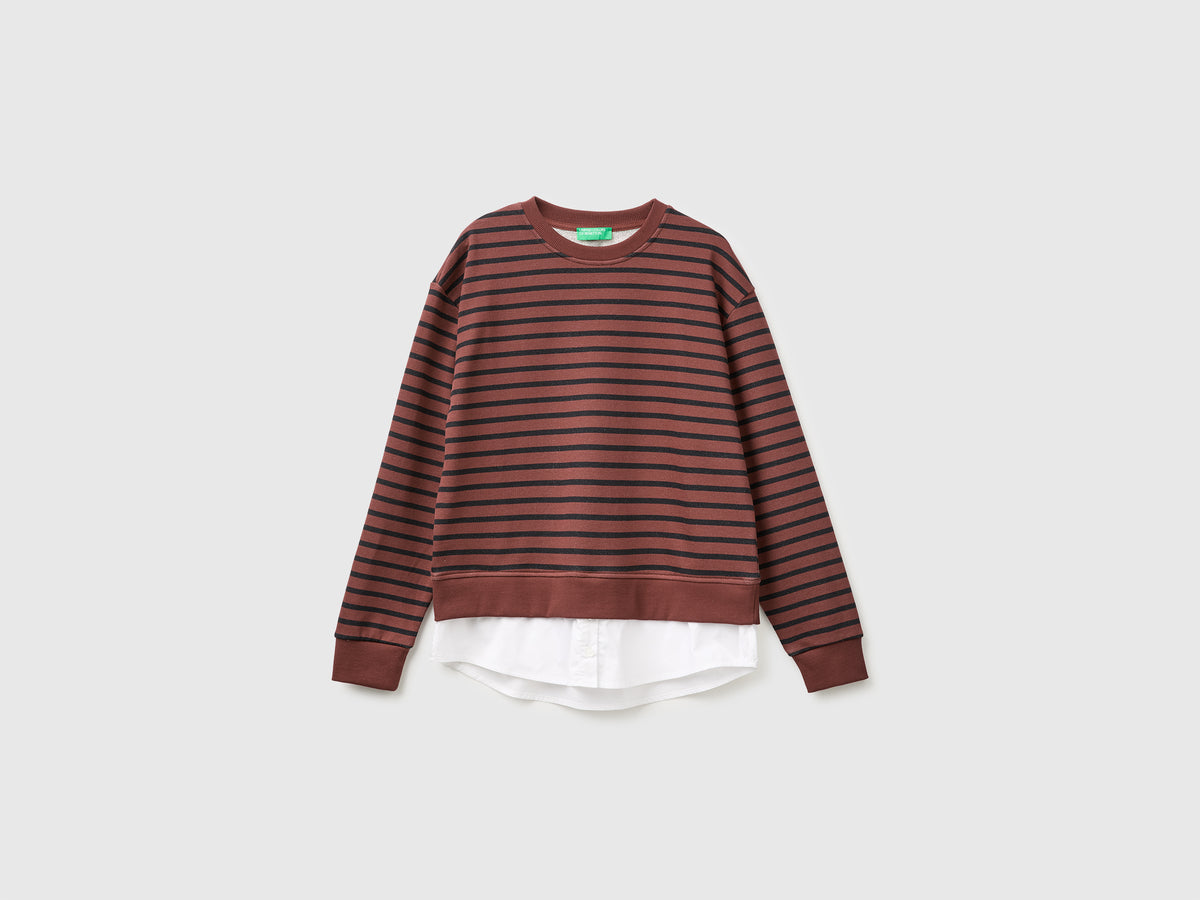 Sweat às riscas com inserção de camisa - ucb_image_FS