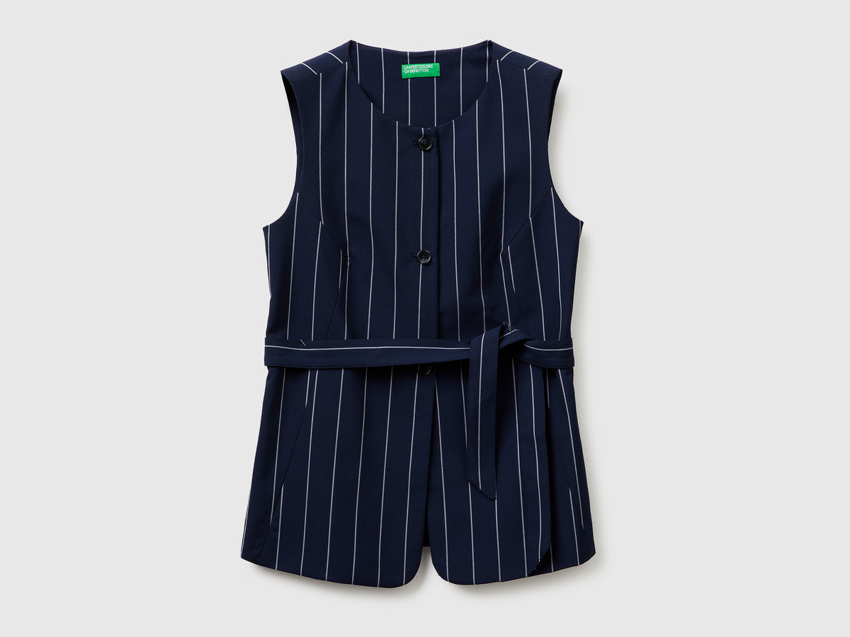 Long pinstriped waistcoat with belt - ucb_image_FS