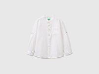 Linen blend mandarin collar shirt - ucb_image_FS