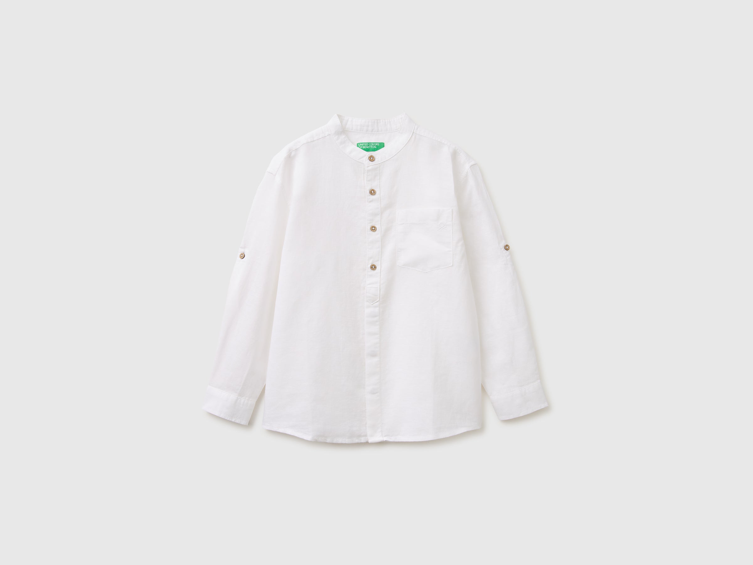 Linen blend mandarin collar shirt - ucb_image_FS
