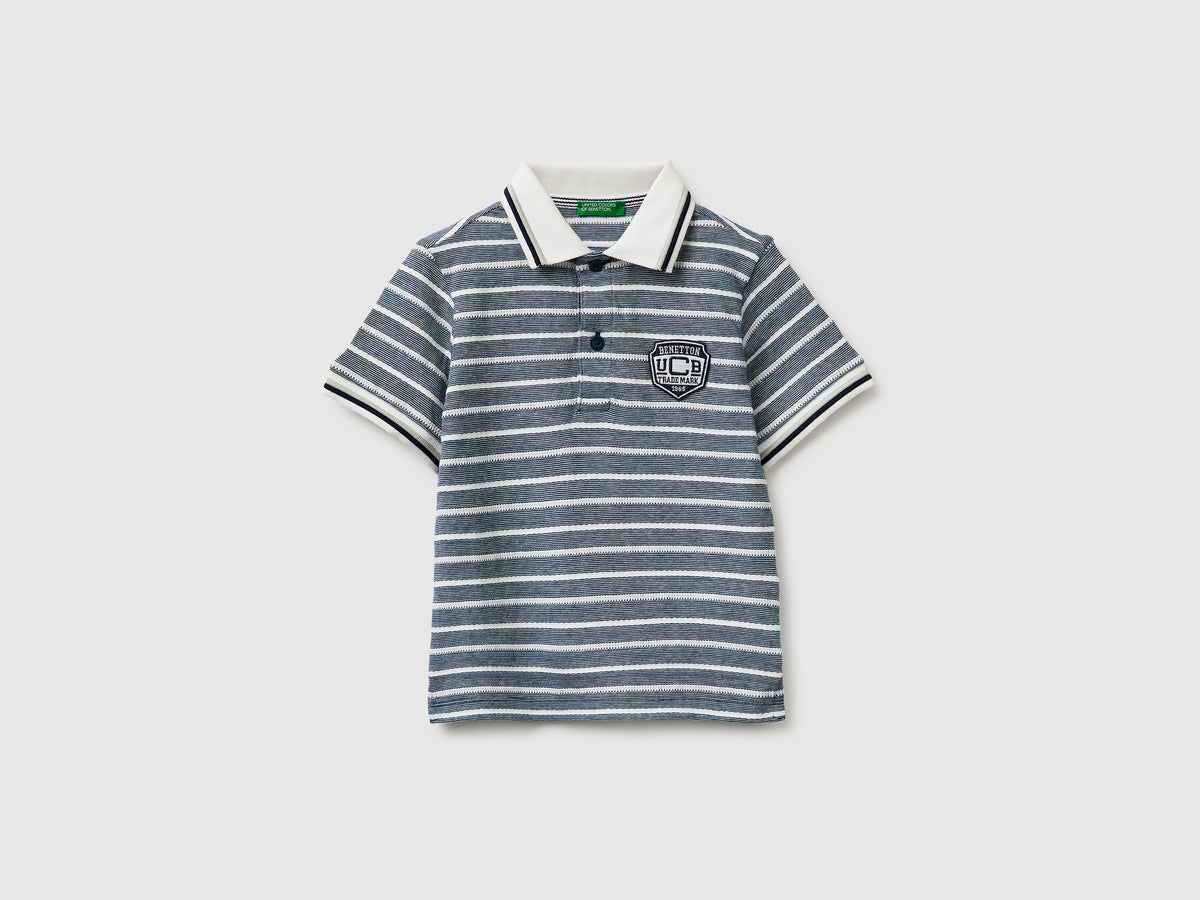Striped polo shirt with patch - ucb_image_FS