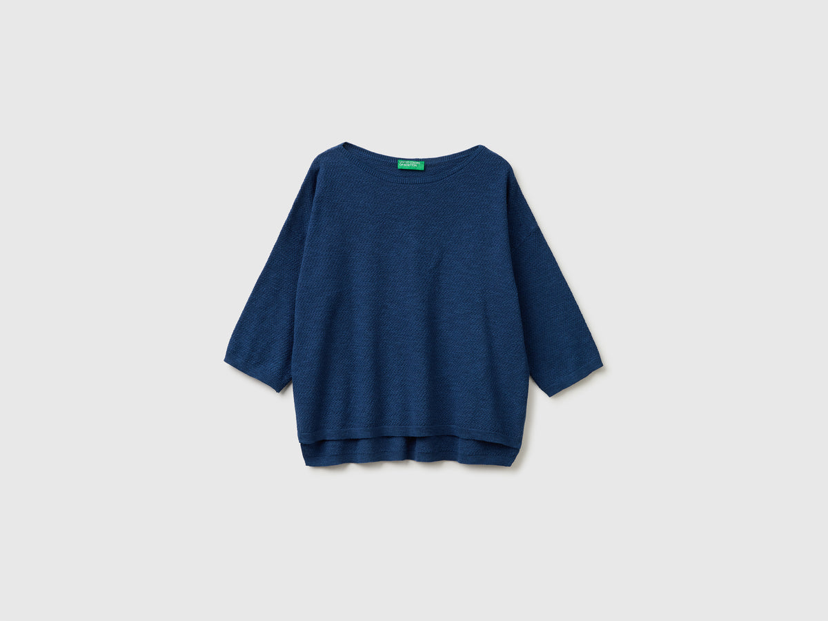Camisola boxy fit em mistura de linho - ucb_image_FS