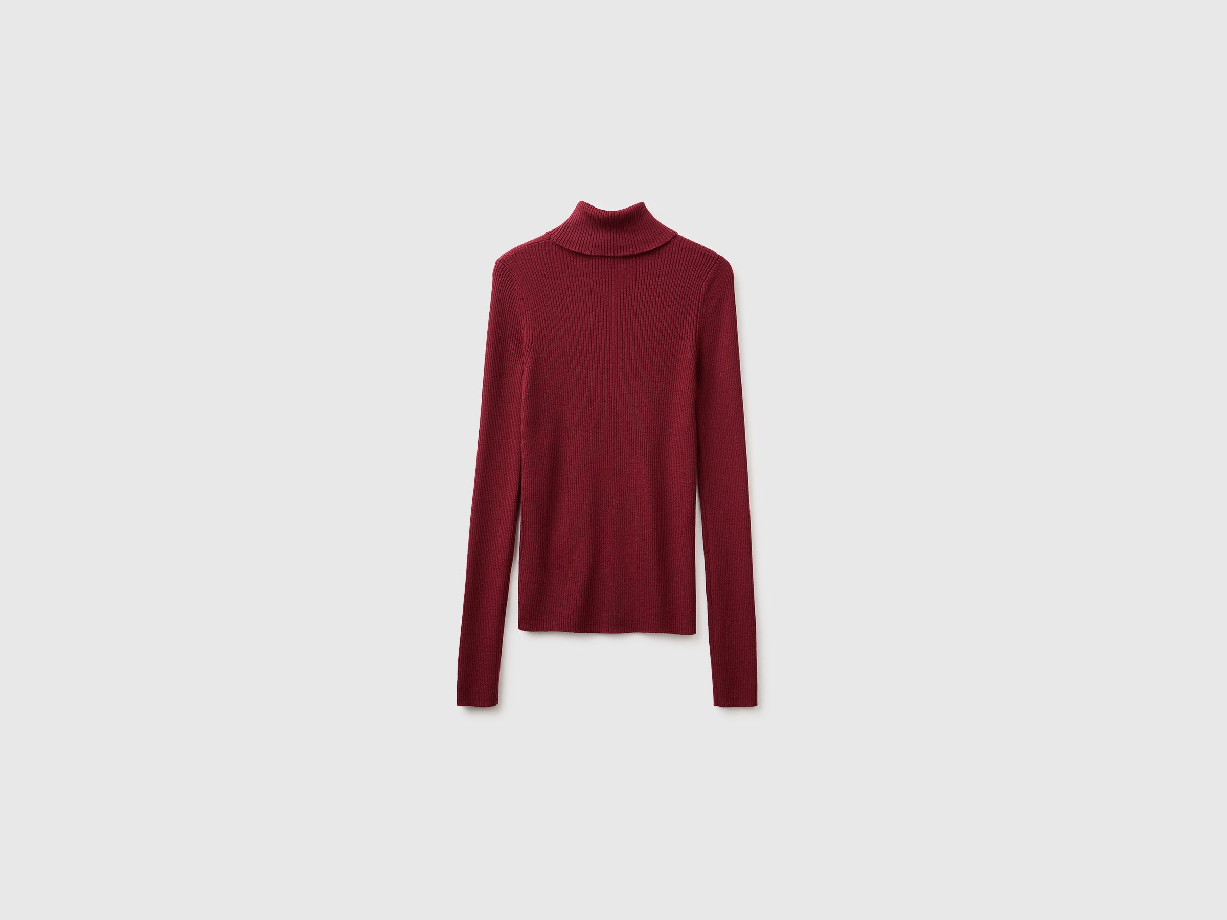 Camisola de gola alta canelada em mistura de seda e lã - ucb_image_BS