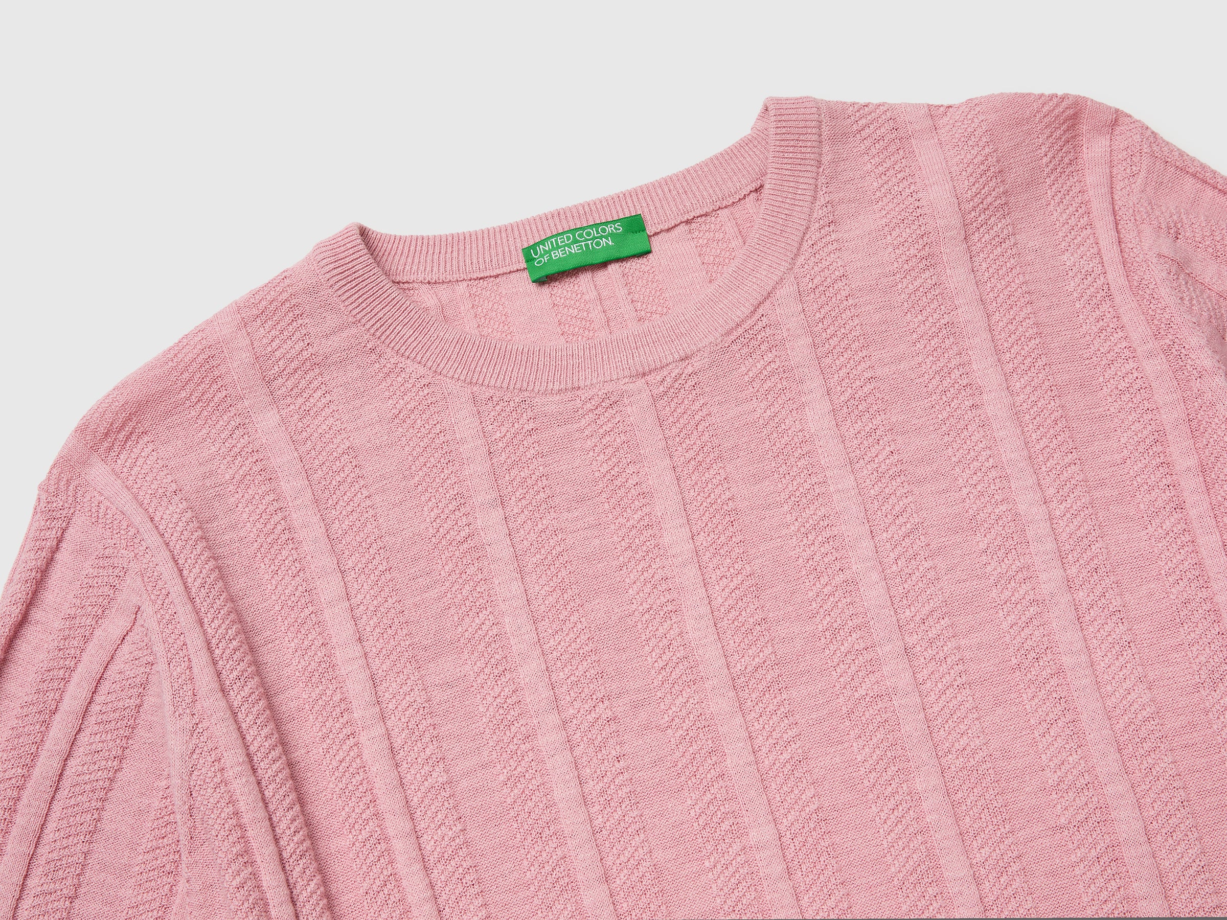 Short-sleeved linen blend sweater - ucb_image_DS1