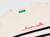 Striped sweater with embroidered writing - ucb_image_DS1