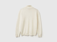Camisola de gola alta nata em pura lã Merino - ucb_image_BS