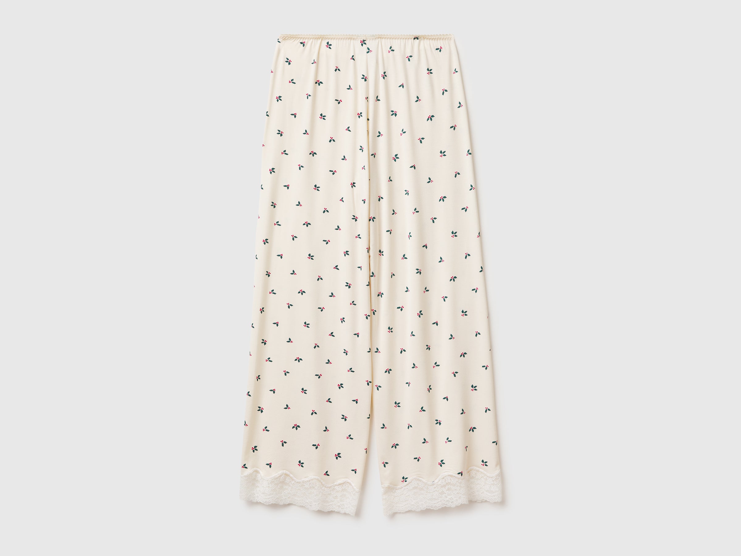 Calças natalícias com estampa de azevinhos e renda - ucb_image_BS