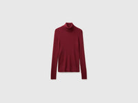 Camisola de gola alta canelada em mistura de seda e lã - ucb_image_FS