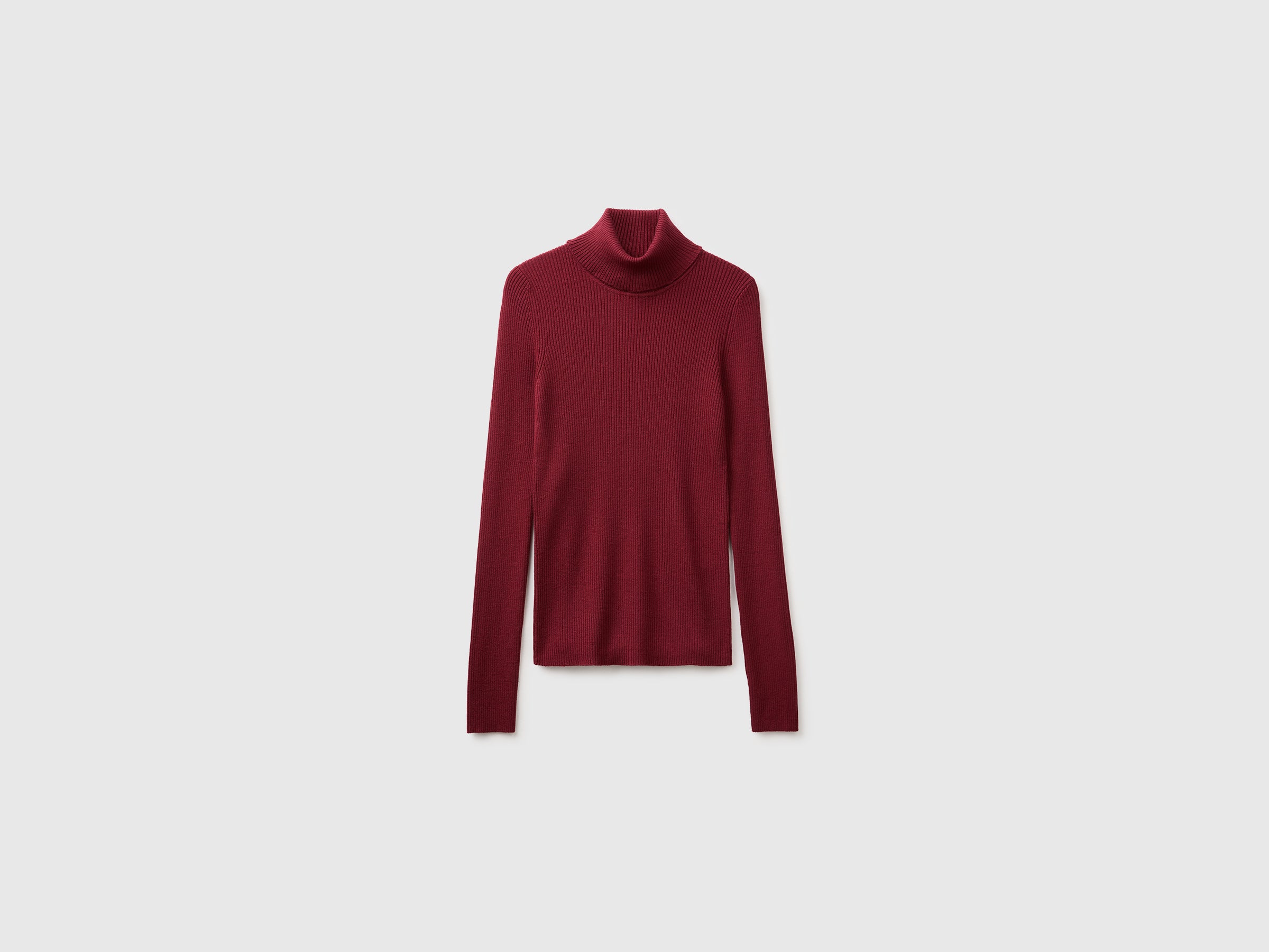 Camisola de gola alta canelada em mistura de seda e lã - ucb_image_FS