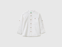 Linen blend mandarin collar shirt - ucb_image_FS