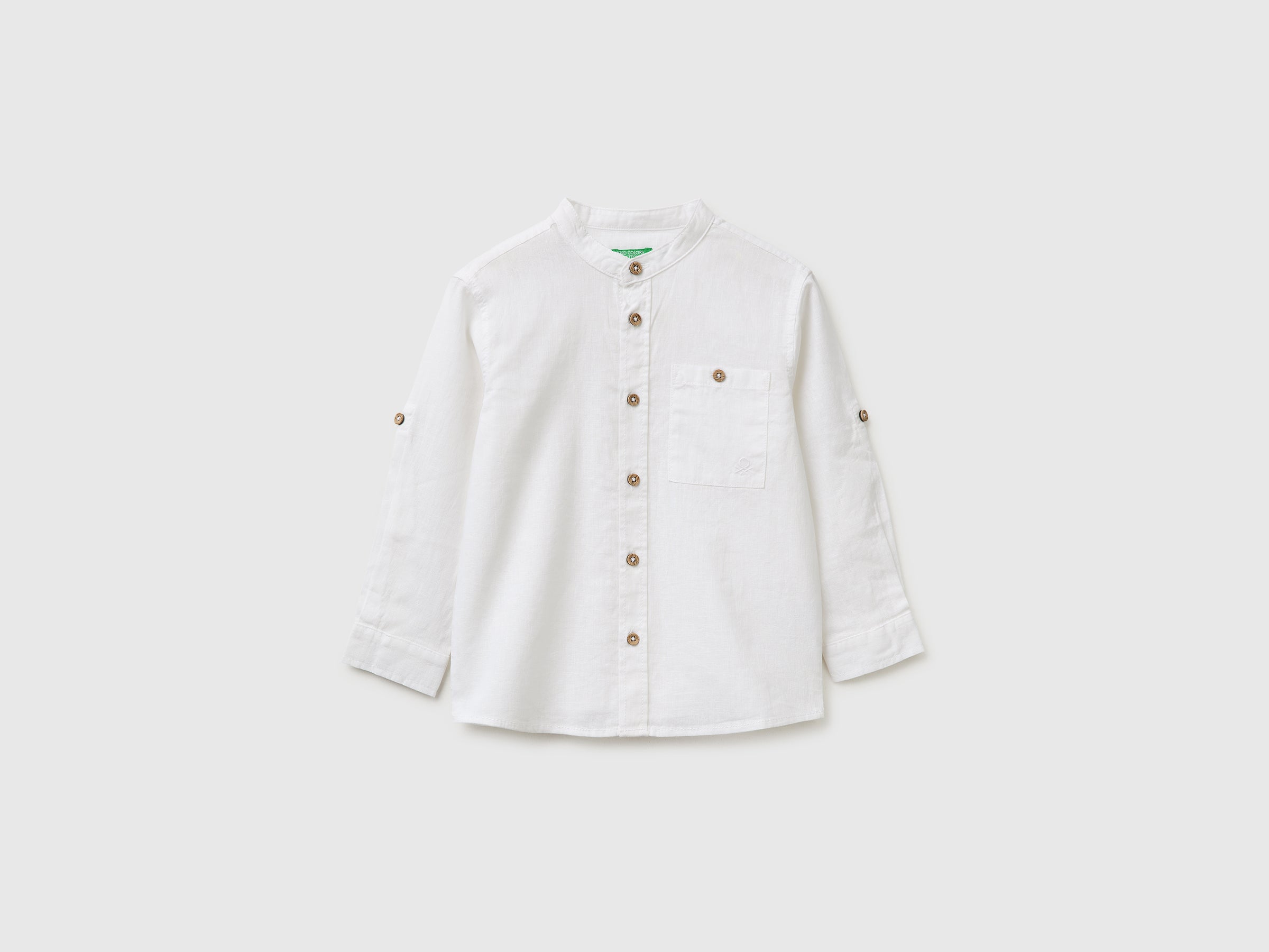 Linen blend mandarin collar shirt - ucb_image_FS