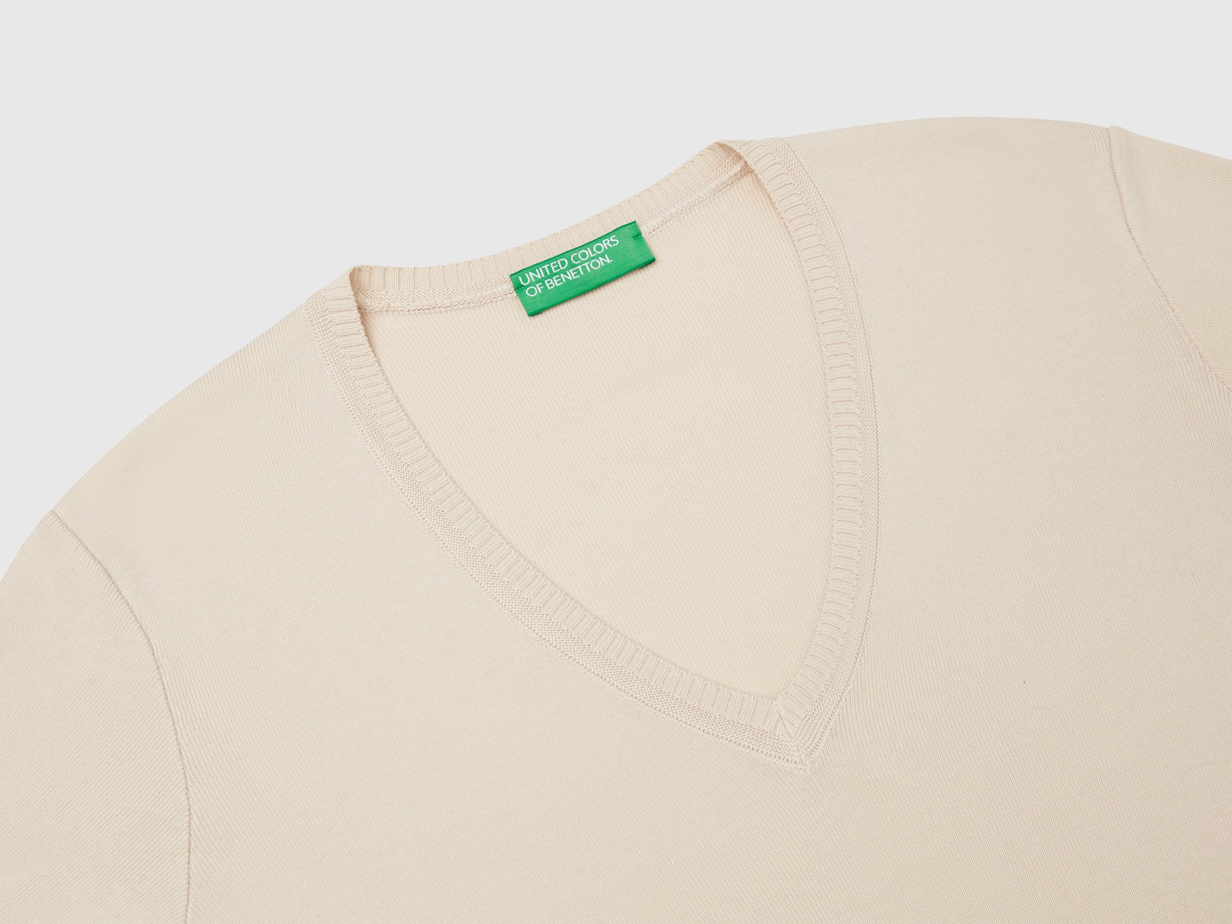 Camisola com decote em V em algodão puro - ucb_image_DS1