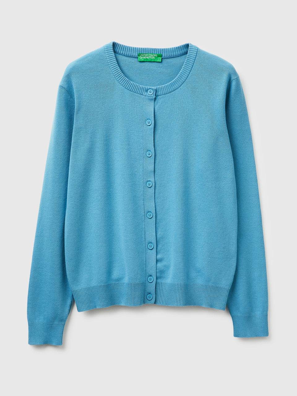 Powder blue cardigan in cotton tricot - ucb_image_FS