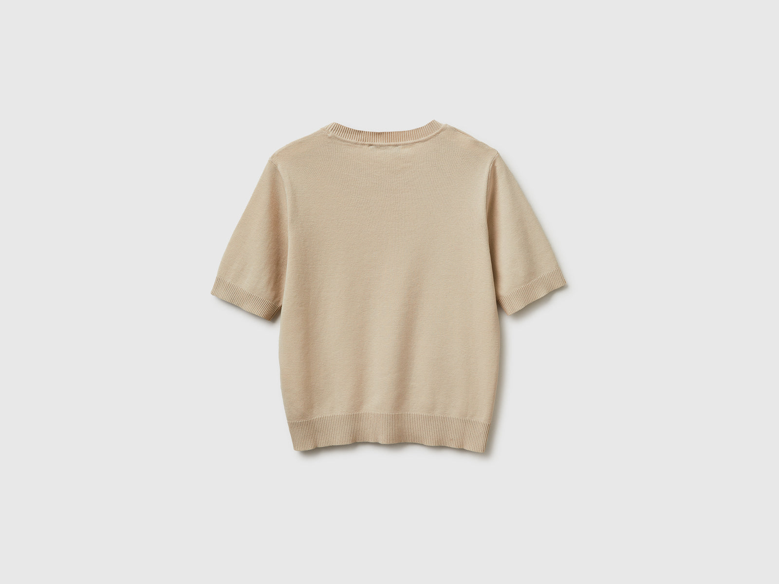 Beige short sleeve sweater - ucb_image_BS