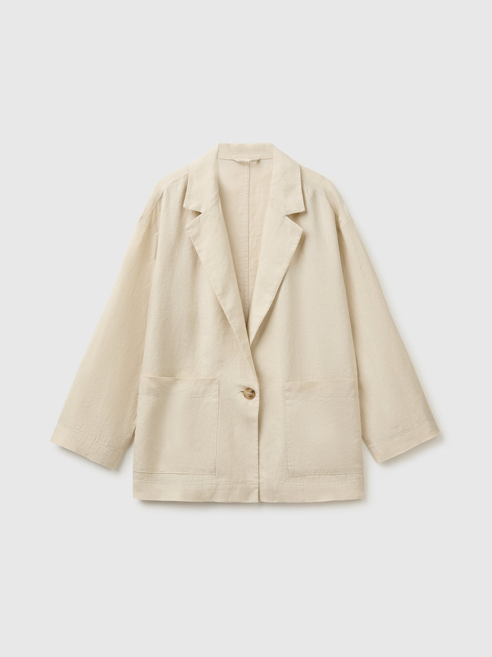 Blazer de abotoadura simples em 100% linho - ucb_image_FS