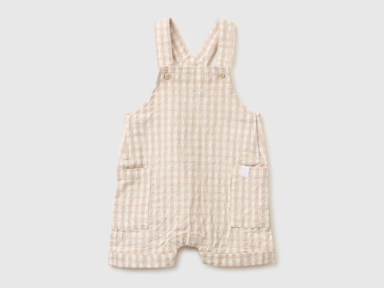 Checkered linen blend overalls - ucb_image_FS