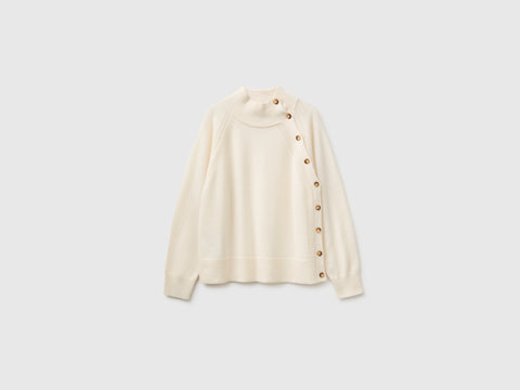 Camisola de gola alta com botões 100% lã - ucb_image_FS