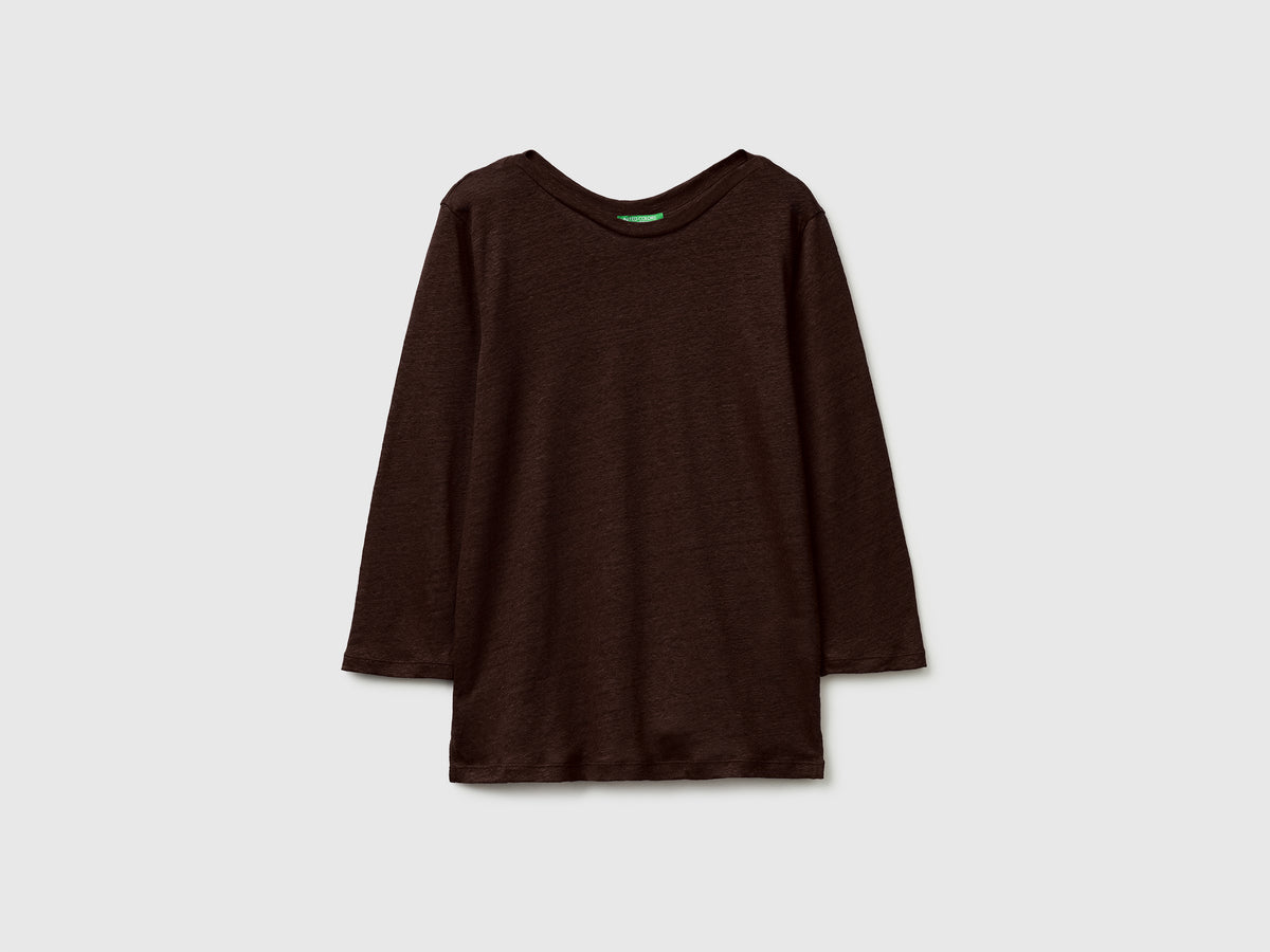 Boat-neck T-shirt in pure linen - ucb_image_FS