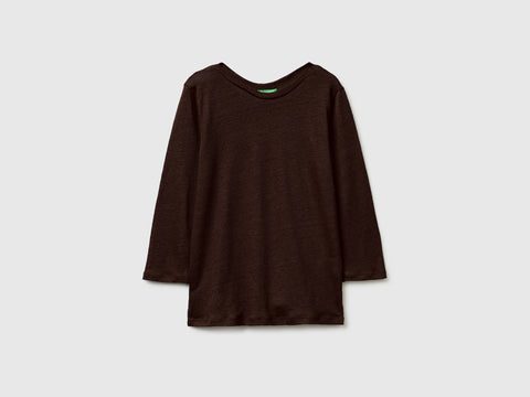 Boat-neck T-shirt in pure linen - ucb_image_FS