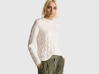 Cashmere blend sweater with cable knit - ucb_image_F