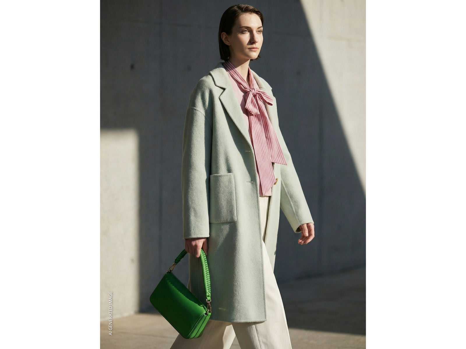 Long coat in wool blend
