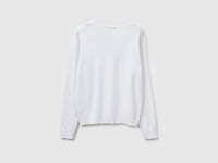 Camisola branca em algodão tricô com decote em V - ucb_image_BS