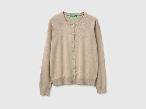 Beige cardigan in tricot cotton - ucb_image_FS